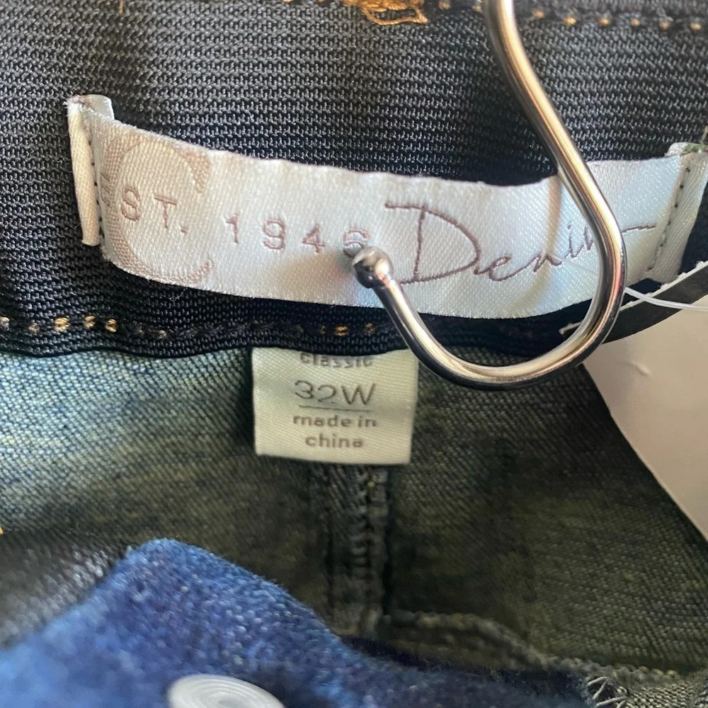 Eat 1946 Denim Jeans Size 32W Bootcut Dark Denim Classic Stretch Americana - Picture 3 of 6